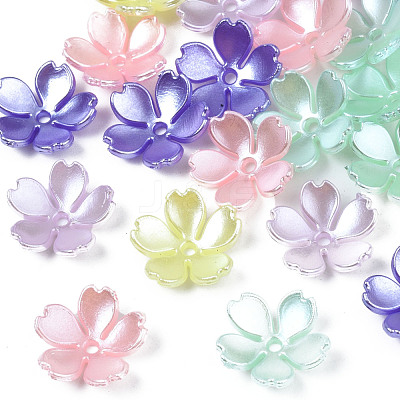 Spray Paint ABS Plastic Imitation Pearl Beads MACR-N013-002-1