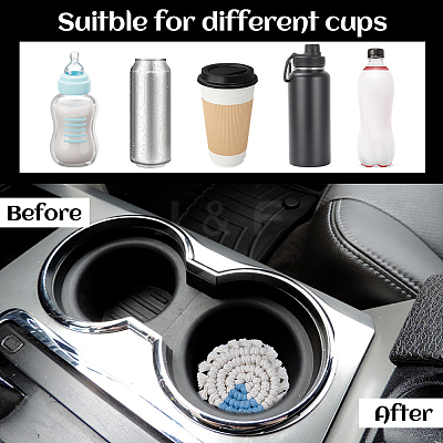 2Pcs Bohemian Macrame Cotton Car Cup Holder Coasters AJEW-OC0014-44A-1