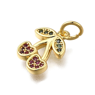 Brass Micro Pave Clear Cubic Zirconia Pendants ZIRC-I070-113G-1
