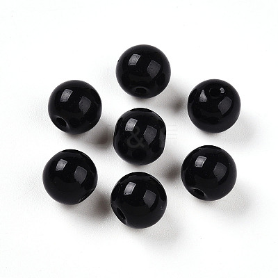 Opaque Solid Color Glass Beads GLAA-N007-10mm-A07-1