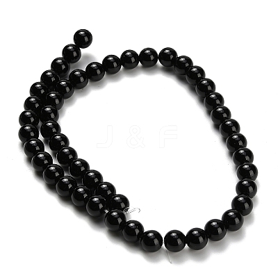 Natural Black Onyx(Dyed & Heated) Beads Strands X-G-H329-C06-8mm-1