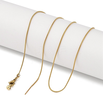 Ion Plaing(IP) 304 Stainless Round Snake Chain Necklaces NJEW-Q003-01G-1
