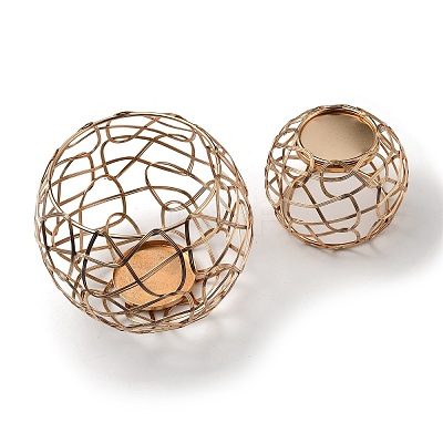 2Pcs 2 Styles Iron Candle Holder AJEW-GA0002-81-1