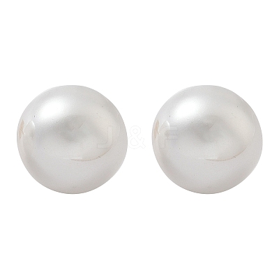 304 Stainless Steel Plastic Imitation Pearl Stud Earrings EJEW-R030-01G-02-1