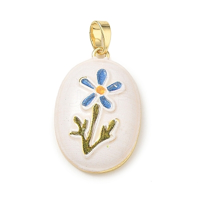 Brass Enamel Pendants KK-CBA2CFD-03G-C-1