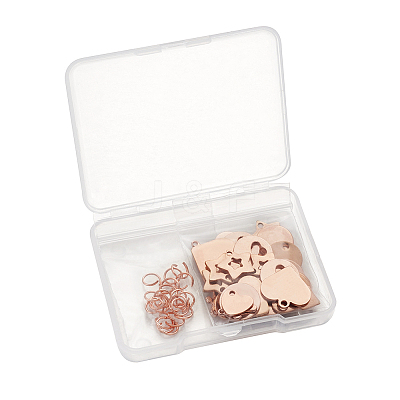 304 Stainless Steel Stamping Blank Tag Charms Sets STAS-TA0004-12RG-1