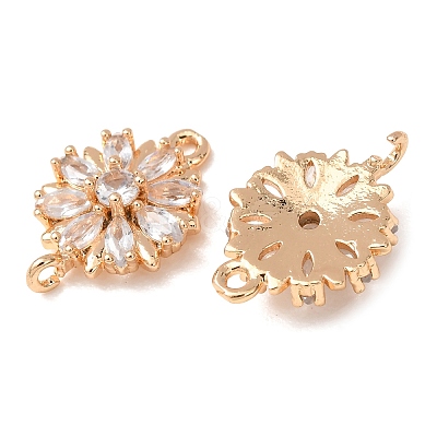 Brass Pave Clear Cubic Zirconia Connector Charms CU-CBAEC99-09G-1