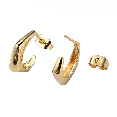 Brass Stud Earring Findings KK-N233-366-1