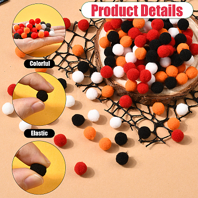 400Pcs 4 Colors Polyester Pom Pom Balls DIY-SC0031-37C-1