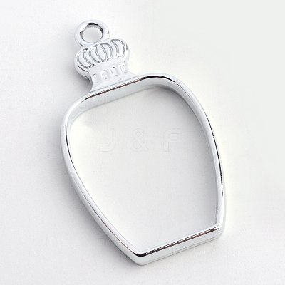 Rack Plating Alloy Bottle Open Back Bezel Pendants X-PALLOY-S047-31D-FF-1
