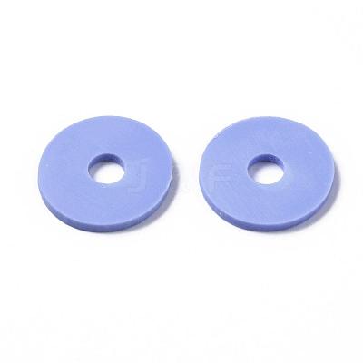 Flat Round Handmade Polymer Clay Beads CLAY-R067-12mm-32-1
