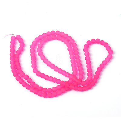 Baking Paint Transparent Glass Bead Strands GLAA-S031-6mm-35-1