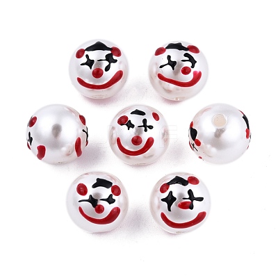 Halloween Opaque ABS Plastic Imitation Pearl Enamel Beads KY-G020-01K-1