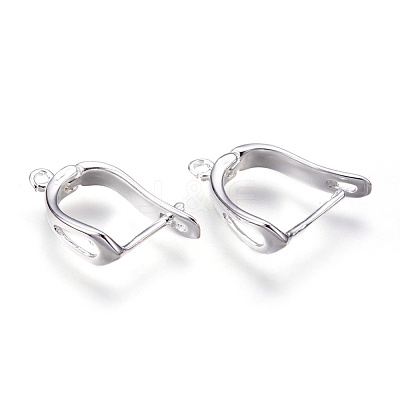 Brass Hoop Earring Findings with Latch Back Closure KK-L148-07S-1