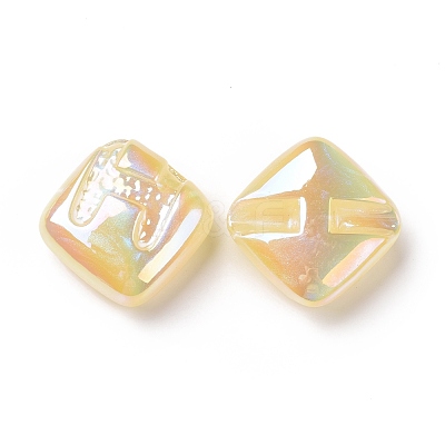 Rainbow Iridescent Plating Acrylic Beads OACR-A010-06C-1