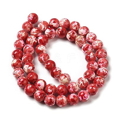 Synthetic Turquoise Dyed Camouflage Beads Strands X-G-E594-24L-A-1