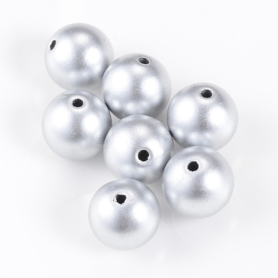 Matte Style Spray Painted Acrylic Beads X-ACRP-S669-6mm-01-1