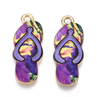 Alloy Enamel Pendants ENAM-T022-39KCG-05-1