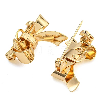 Rack Plating Brass Brooch Finding FIND-C038-02G-01-1