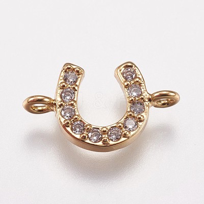 Brass Micro Pave Cubic Zirconia Links KK-I614-051A-G-1