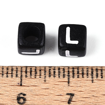 Initial Acrylic Horizontal Hole Beads X-OACR-ZX006-35L-1