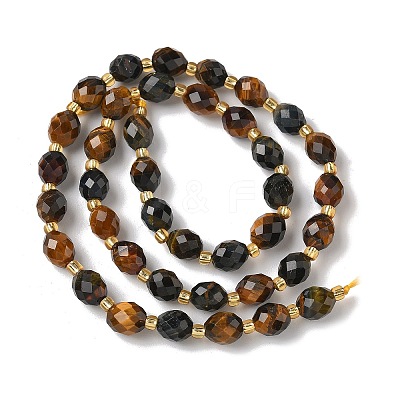 3-Color Natural Tiger Eye Beads Strands G-F809-A25-01-1