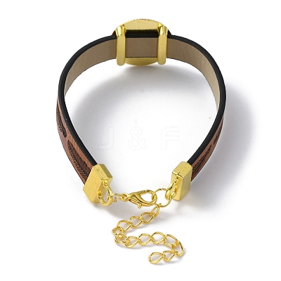 Alloy Flat Round Link Bracelet Settings fit for Cabochons FIND-M009-01G-1