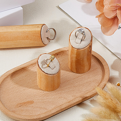 3Pcs 3 Sizes Wood Jewelry Finger Ring Displays Stands RDIS-WH0011-36A-02-1