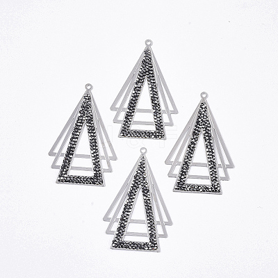 Brass Rhinestone Pendants KK-N215-03P-1