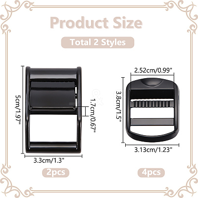 2Pcs 304 Stainless Steel Buckle Clasps STAS-WR0001-06EB-1
