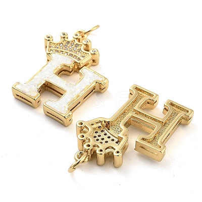 Brass Micro Pave Clear Cubic Zirconia Pendants KK-G498-01H-02-1