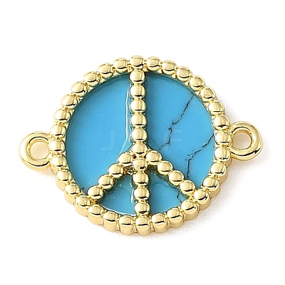 Brass & Synthetic Turquoise Connector Charms GG-CBA6938-17G-02-1