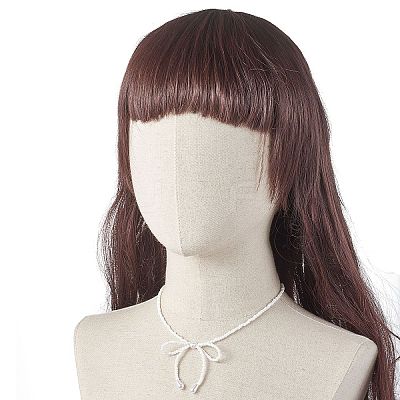 Bowknot 304 Stainless Steel Necklaces NJEW-JN04670-1
