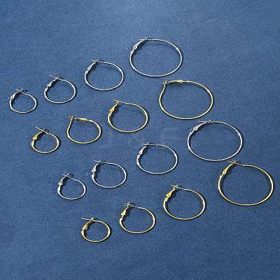 32Pcs 8 Styles Iron Huggie Hoop Earring Findings IFIN-FS0001-49A-1