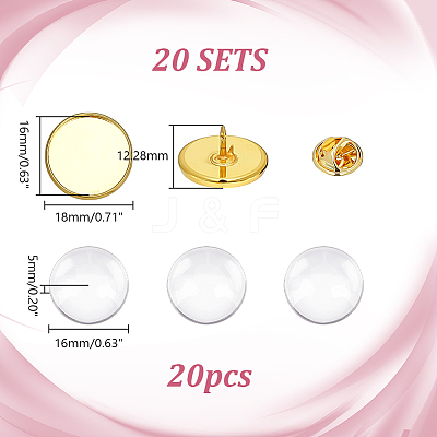 20Sets Rack Plating Brass Brooch Finding KK-HY0004-11-1