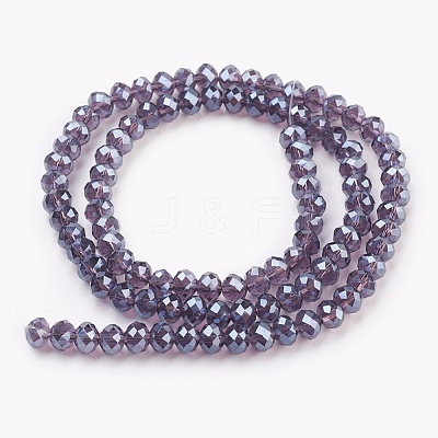 Electroplate Glass Beads Strands GLAA-K027-PL-A05-1