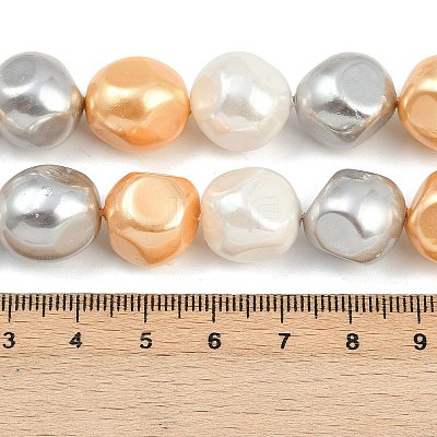 Electroplated Shell Pearl Beads Strands BSHE-H113-03A-1