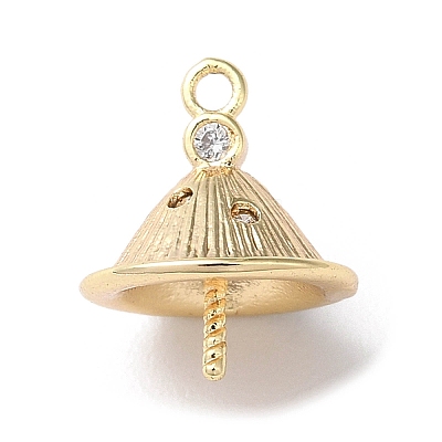Brass Micro Pave Cubic Zirconia Pendant Bails X-KK-F862-35G-1