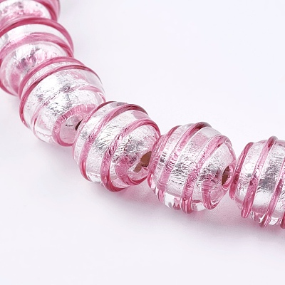 Handmade Silver Foil Glass Lampwork Beads FOIL-G027-01D-1