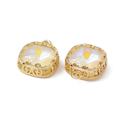 Square K9 Glass Charms GLAA-A005-12LG-1