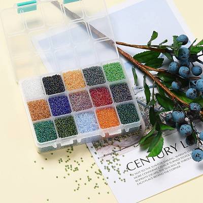 FGB 375G 15 Colors 12/0 Grade A Round Glass Seed Beads SEED-JP0011-01-2mm-1