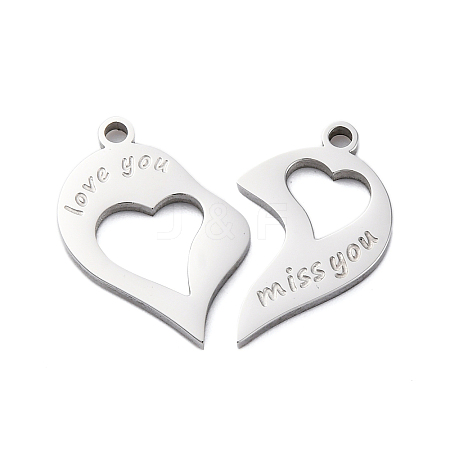 304 Stainless Steel Split Pendants LS-STAS-H235-03C-P-1