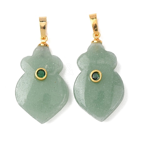Natural Green Aventurine Pendants G-P628-05G-01-1