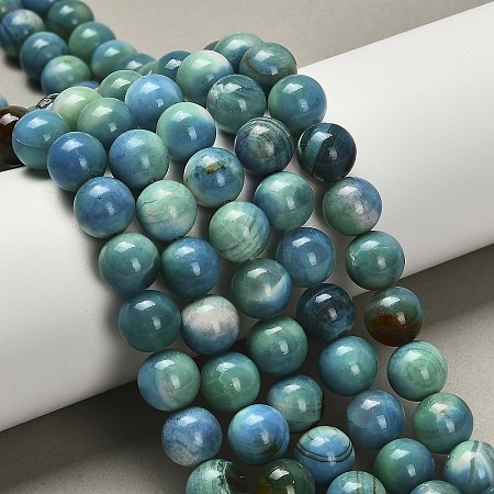 Dyed Natural Fire Crackle Agate Beads Strands G-G203-09A-10mm-1