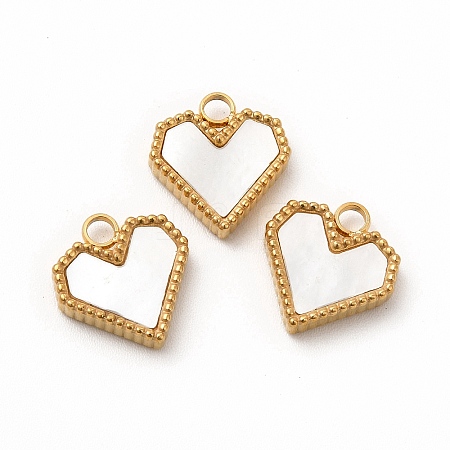 PVD Vacuum Plating 304 Stainless Steel Heart Charms STAS-A076-07G-1