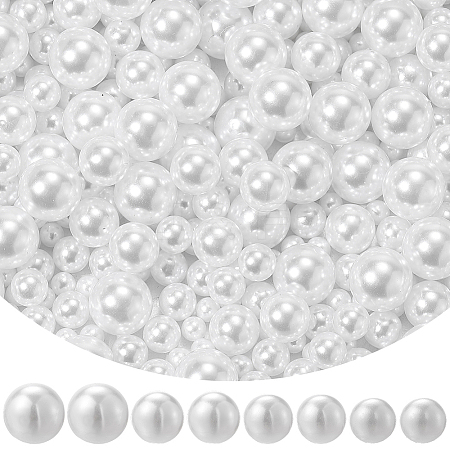 800Pcs 4 Styles Imitation Pearl Acrylic Beads OACR-LT0001-01-1