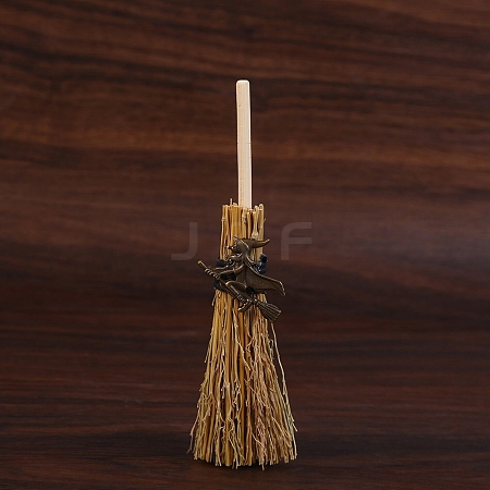 Mini Witch Wiccan Altar Broom with Alloy Charms PW-WGDD577-08-1