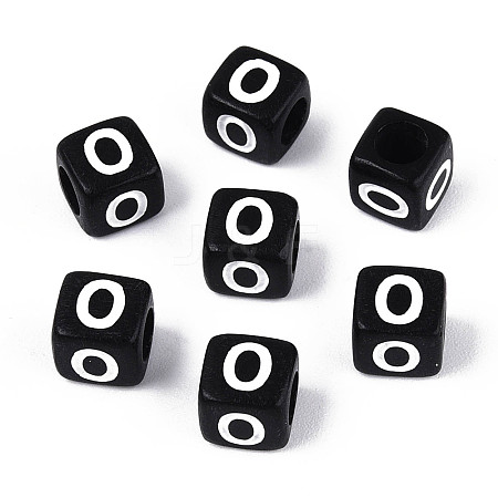 Initial Acrylic Horizontal Hole Beads X-OACR-ZX006-35O-1