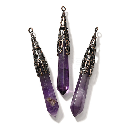 Natural Amethyst Pointed Big Pendants G-P560-02R-21-1