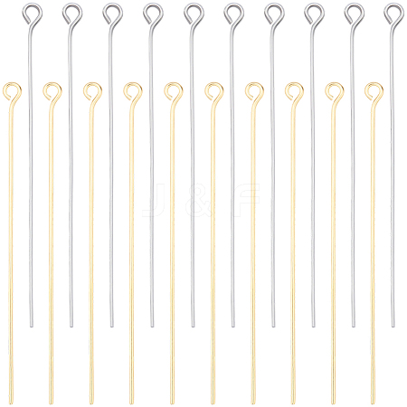 100Pcs 2 Colors Brass Eye Pins KK-BBC0020-58-1